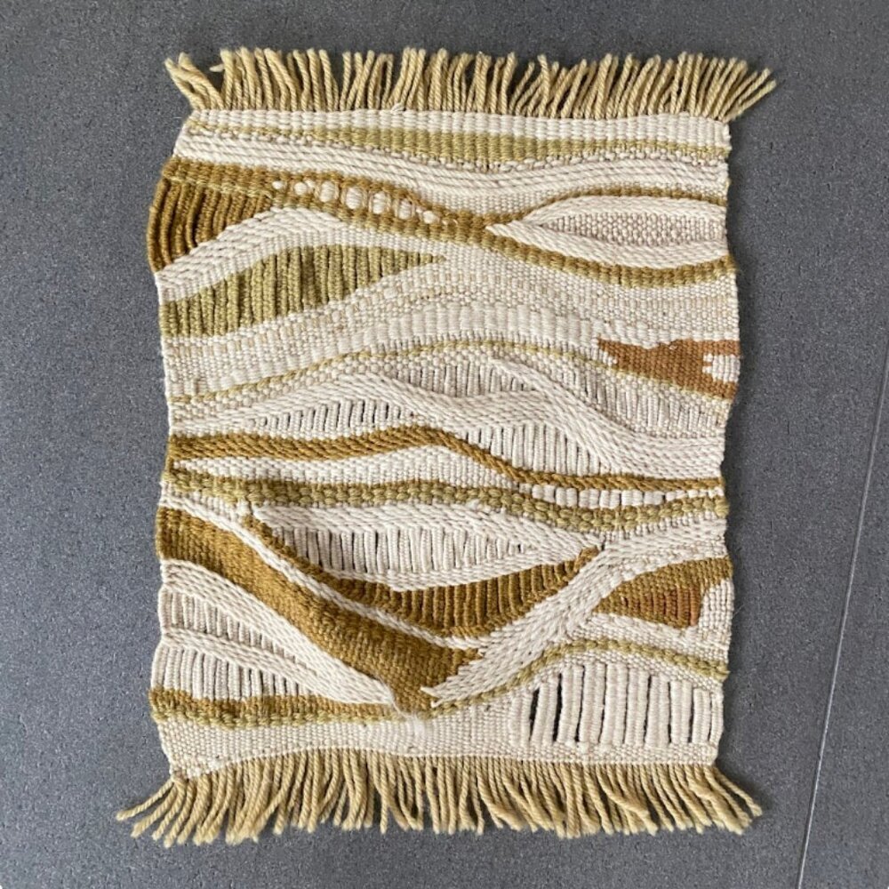 Vintage MCM Bohemian Textured Wall Hanging Hand Woven Art